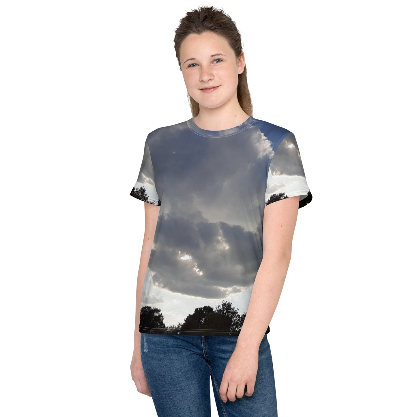 GG - Youth crew neck t-shirt - Trees & Clouds