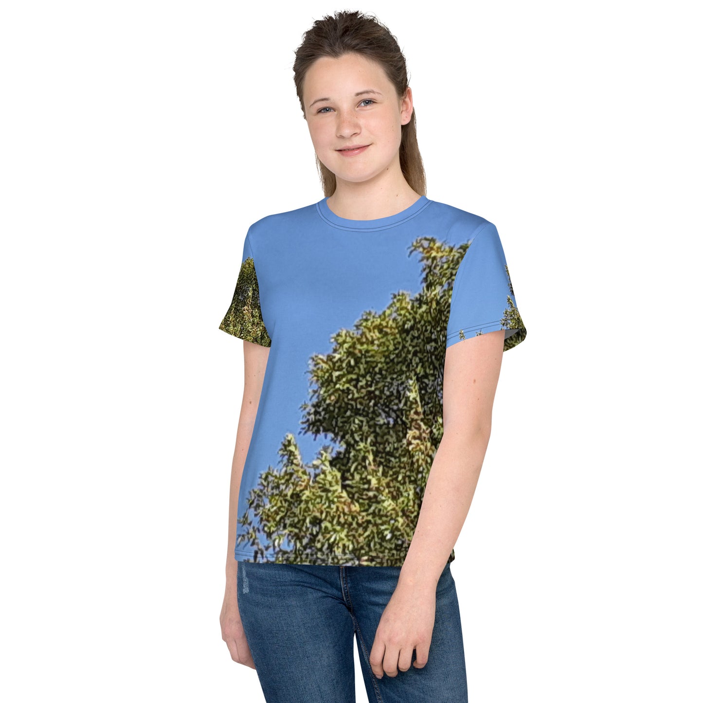 GG - Youth crew neck t-shirt - Trees & Blue Sky