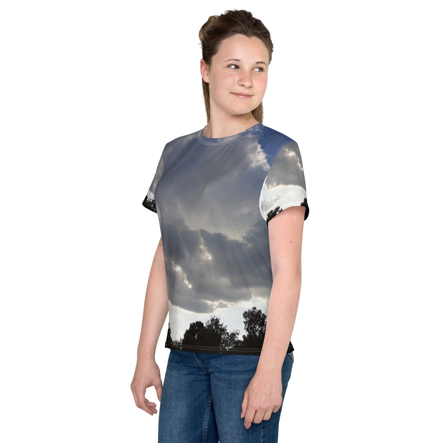 GG - Youth crew neck t-shirt - Trees & Clouds