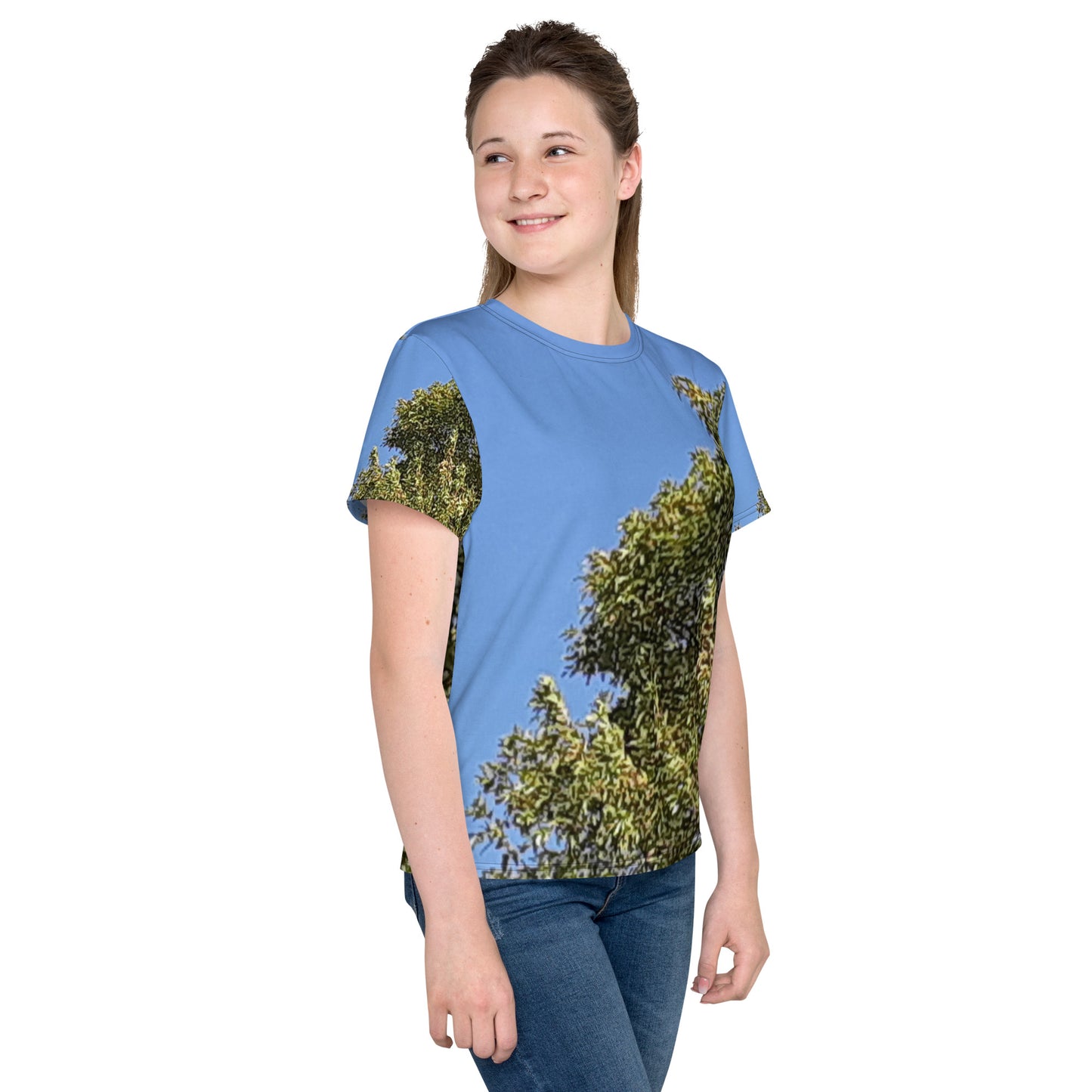 GG - Youth crew neck t-shirt - Trees & Blue Sky