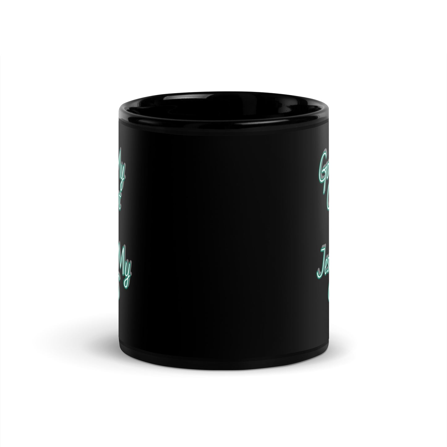 GG - Cup, Black Glossy Mug - God Is My Co-Pilot/Jesus Is MY G P S