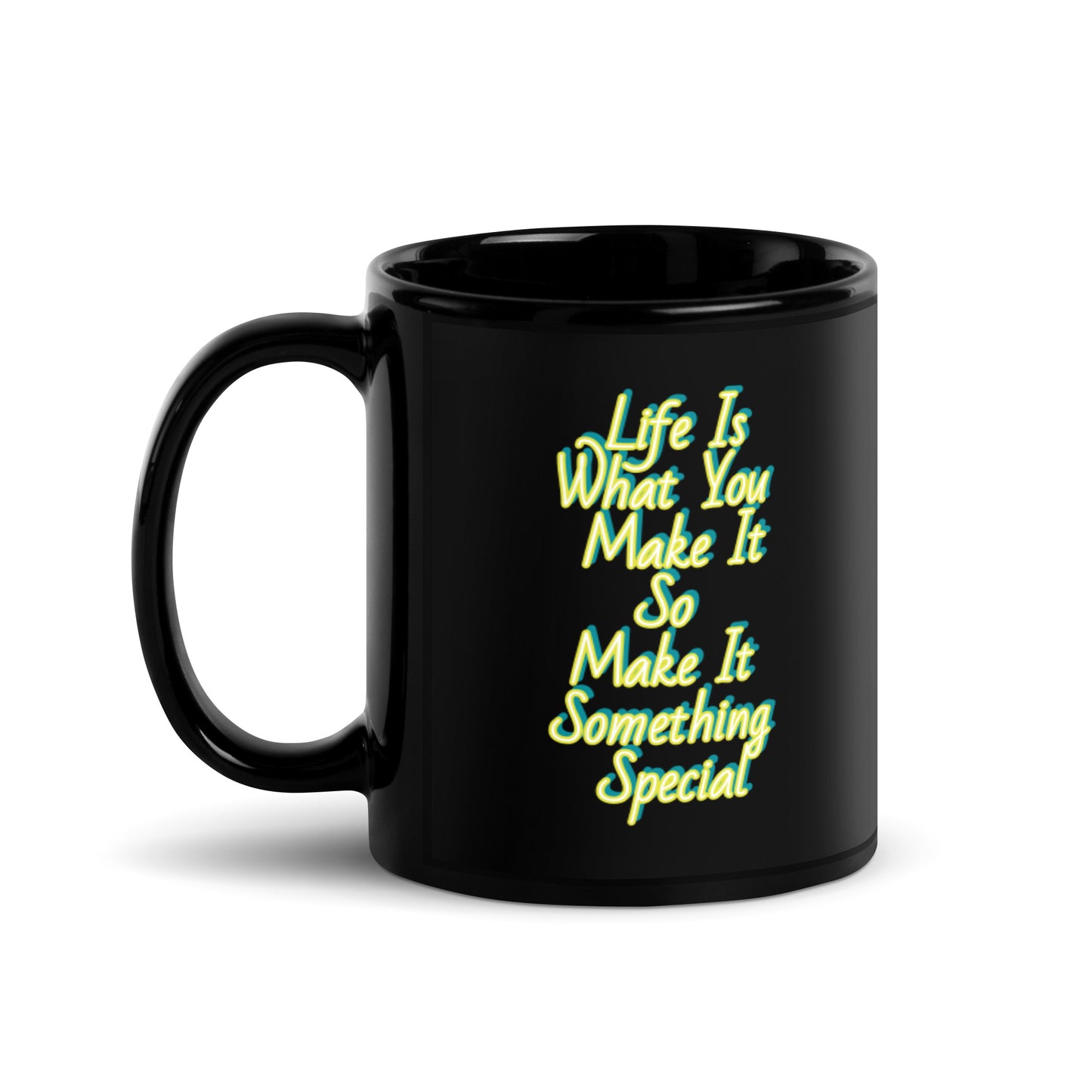 GG - Cup, Black Glossy Mug - Life Is