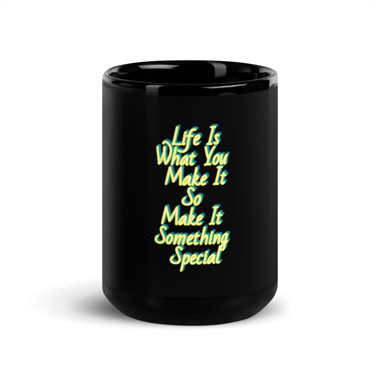 GG - Cup, Black Glossy Mug - Life Is