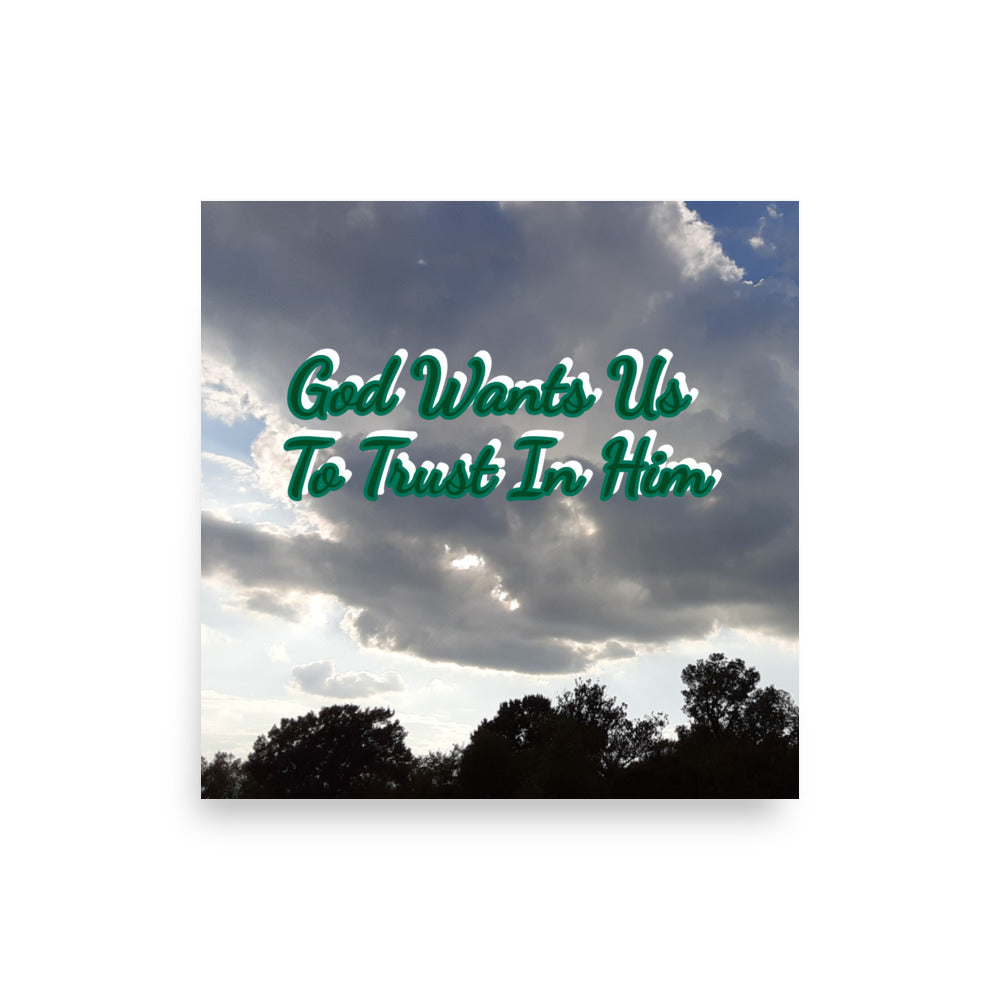 GG - Poster, Matte Paper Poster - Clouds - God Wants Us