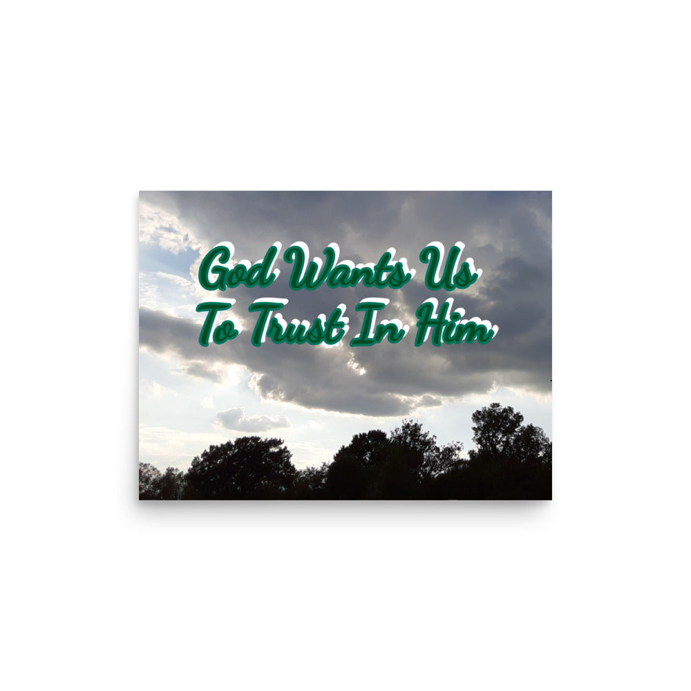 GG - Poster, Matte Paper Poster - Clouds - God Wants Us