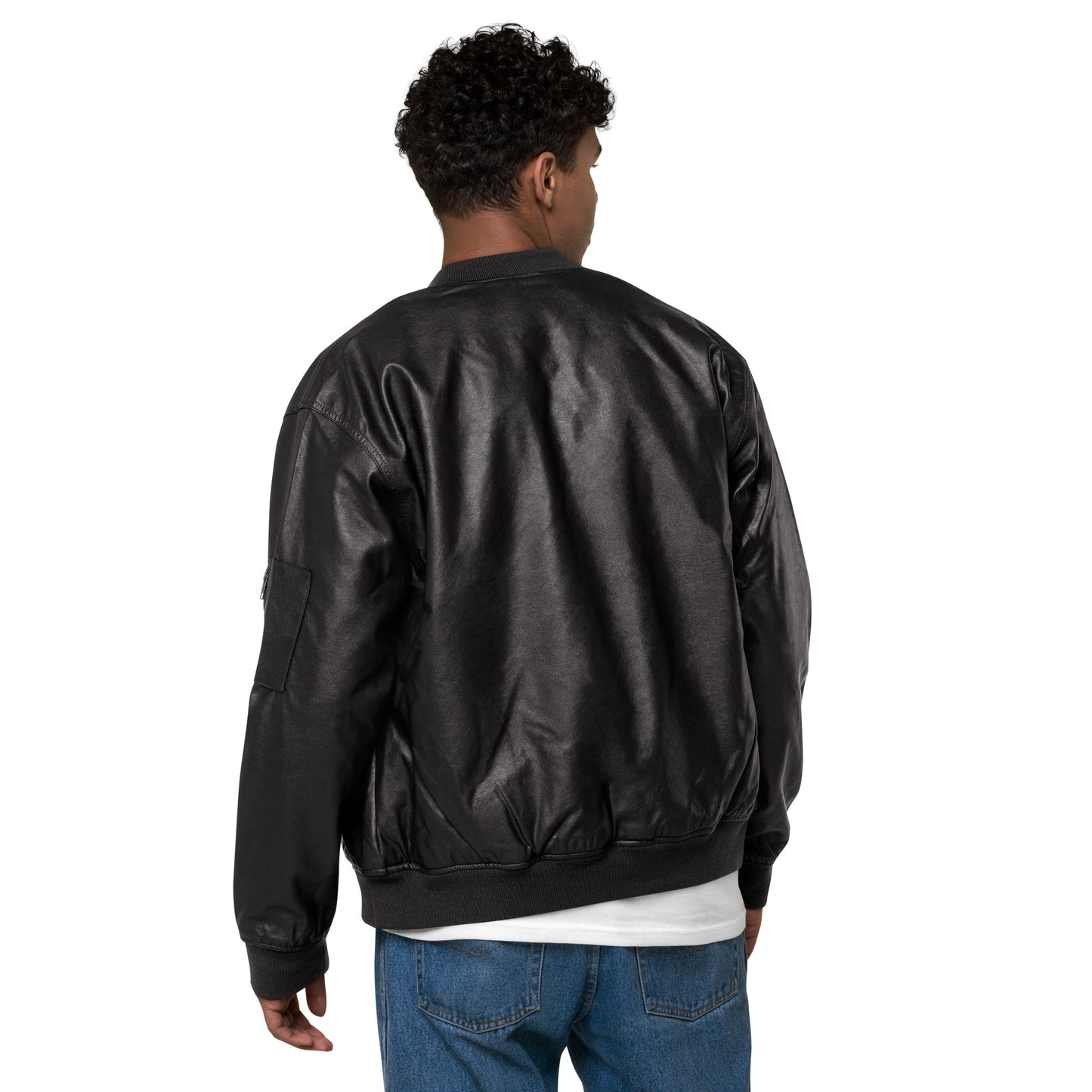 GG - Unisex Faux Leather Bomber Jacket - GG