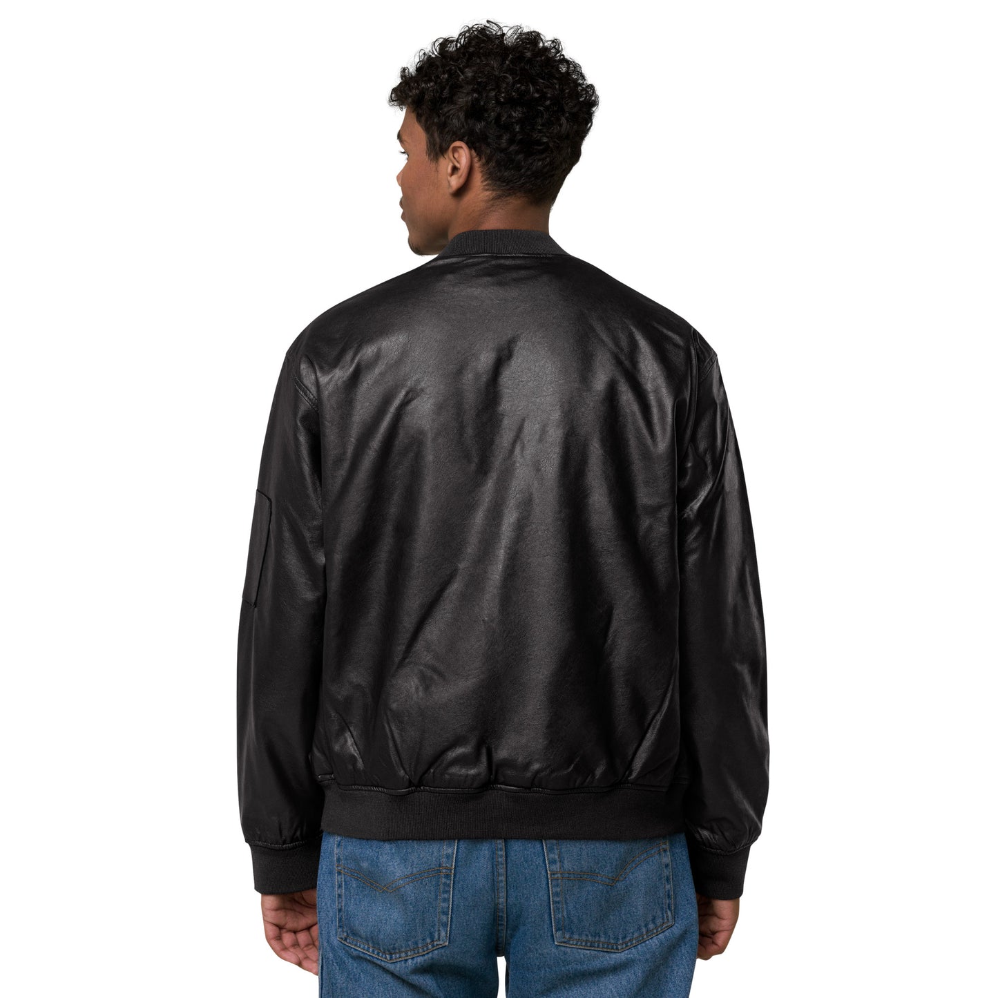 GG - Unisex Faux Leather Bomber Jacket - GG