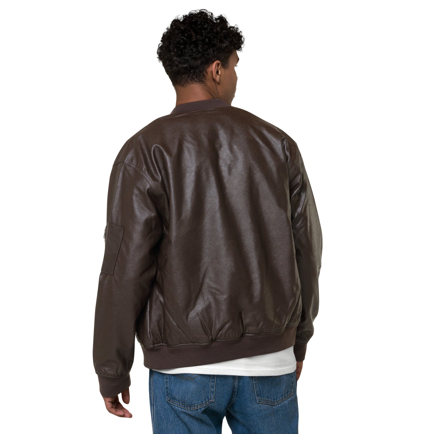 GG - Unisex Faux Leather Bomber Jacket - GG