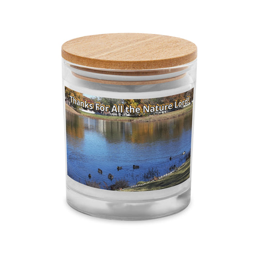 GG - Candle, Glass jar candle/Wooden Top - Pond - Thanks/Nature