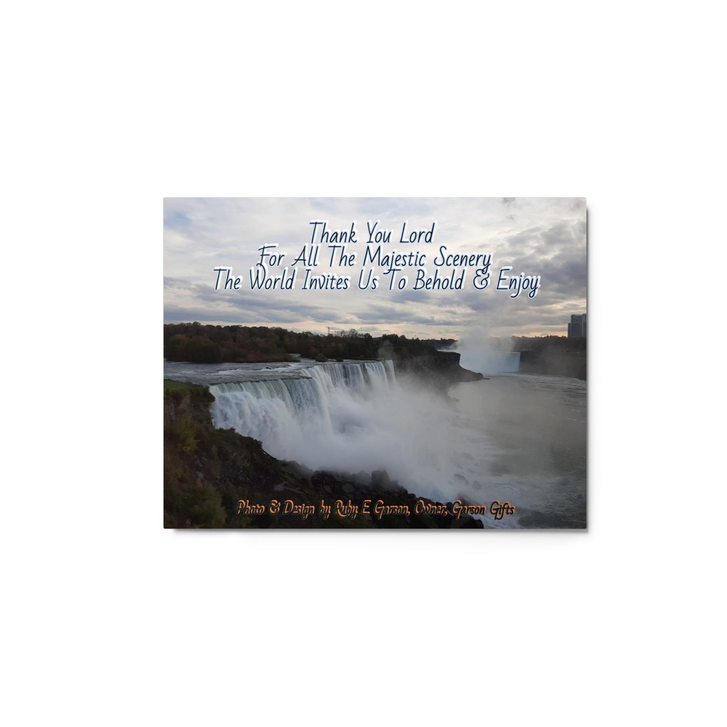 GG - Metal print - N Y Falls - Thank You Lord