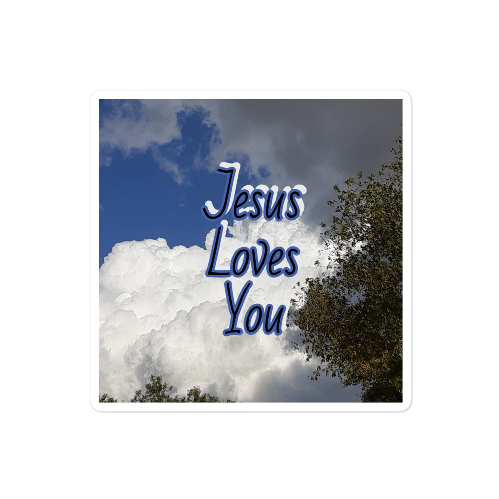 GG - Bubble-free stickers - Majestic Clouds - Jesus Loves You