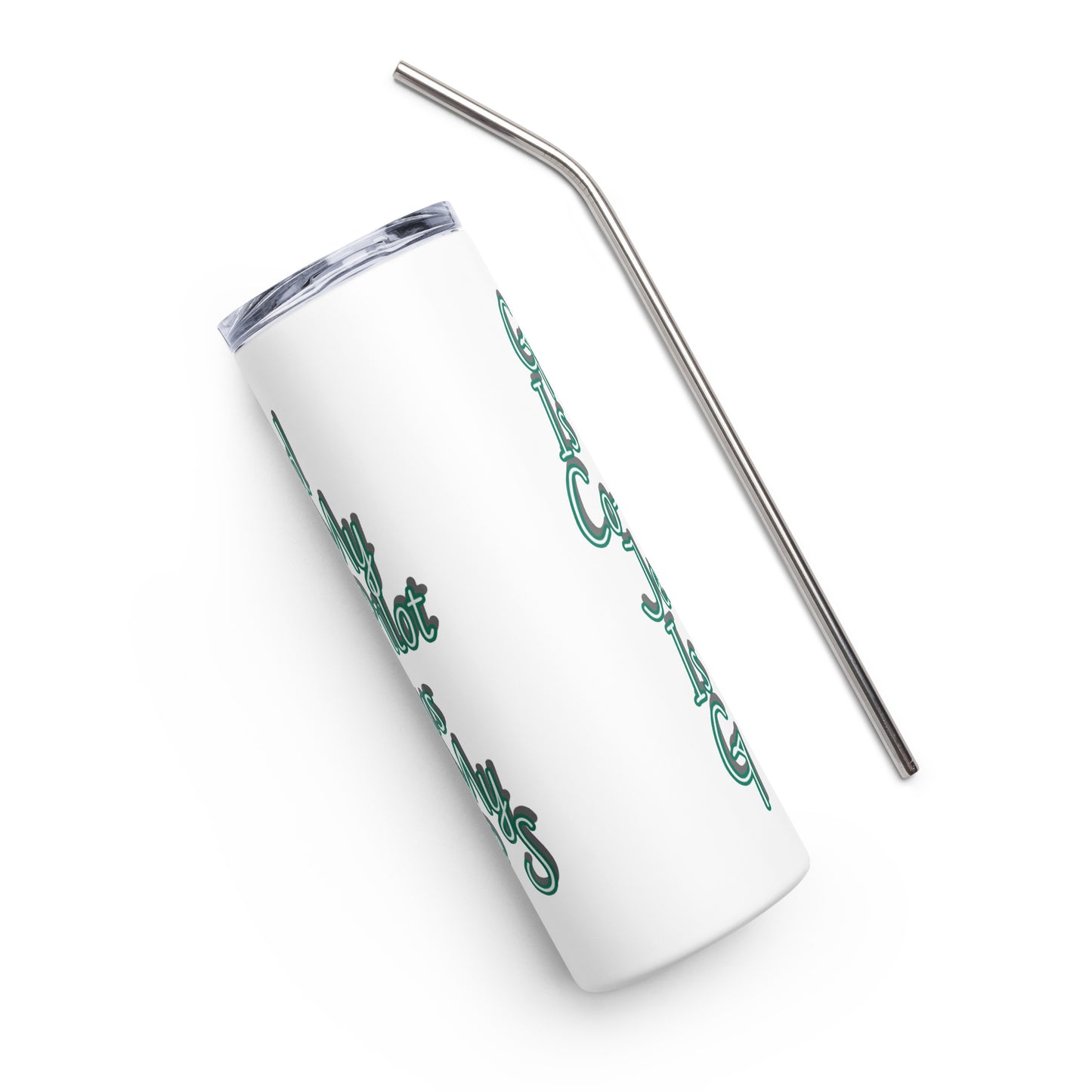 GG - Bottle, Stainless steel tumbler - Black/White - God Is My Co-Pilot/Jesus IS My G P S