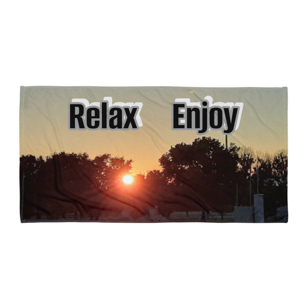 GG - Beach Towel -Sunset, Relax, Enjoy