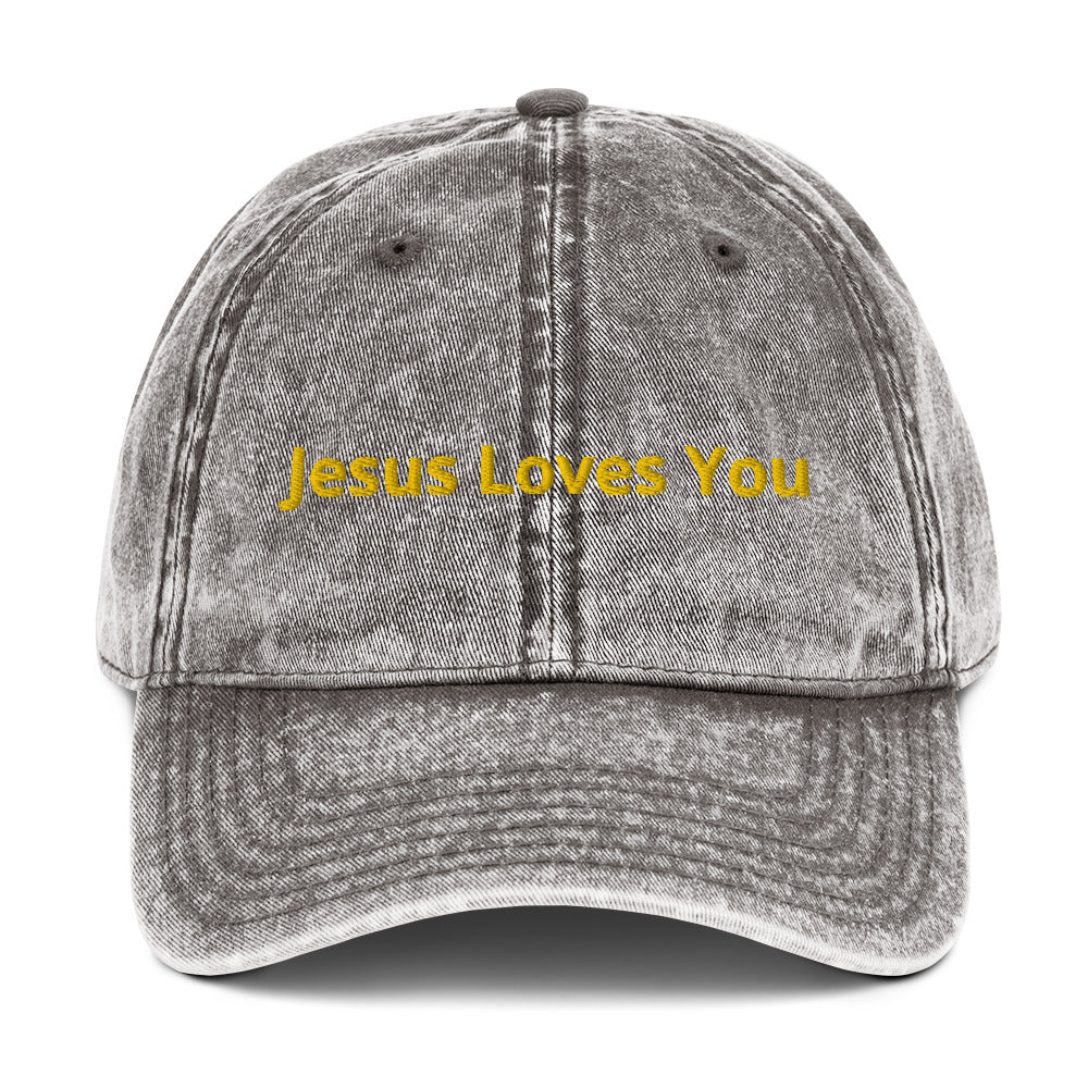 GG - Hat, Vintage Cotton Twill Cap - Jesus Loves You